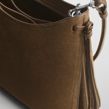 Gig medium khaki suede shoulder bag
