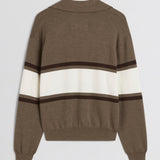 Open polo sweater
