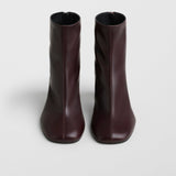 Tug oxblood leather ankle boots