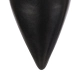 Black leather stretch ankle boot