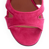 Fucshia suede sandals shark lock sandals