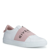 Urban street white and pink logo sneakers