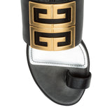 Black leather 4G Flat Sandals