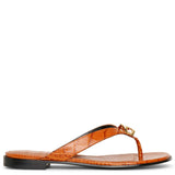 G Chain buckle embossed leather sandals