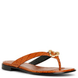 G Chain buckle embossed leather sandals