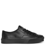 City  black leather sneakers
