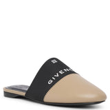Bedford 4G beige and black flat mules