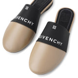 Bedford 4G beige and black flat mules