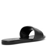 4G black and silver flat sandals