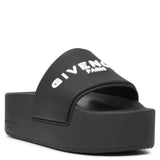 Givenchy Paris black platform slides