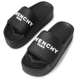 Givenchy Paris black platform slides