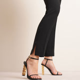 G Cube 105 black leather sandals