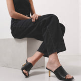 G Cube 70 black leather mules