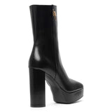 G Lock black platform ankle boots