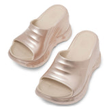 Marshmallow dusty gold wedges