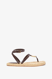 4G Liquid raffia and leather sandals