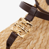 4G Liquid raffia and leather sandals
