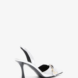 Voyou silver slingback pumps