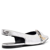 Voyou silver slingback flats