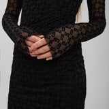 Monogram glitter midi dress