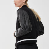 Wool and leather varsity jacket
