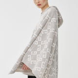 Monogram hooded cashmere poncho