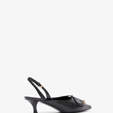 Black leather slingblacks