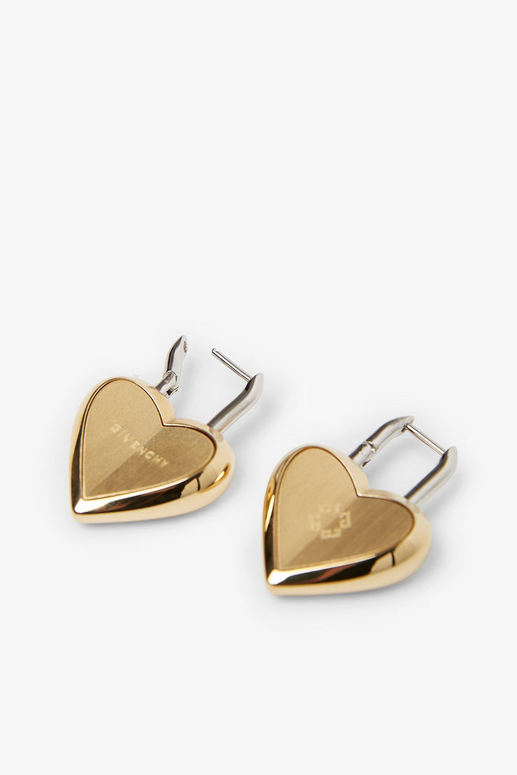 Heart lock small earrings