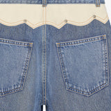 Back details denim pants
