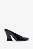 Sculpted heeled 95 black patent mules