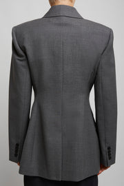 Double breasted grey jacket