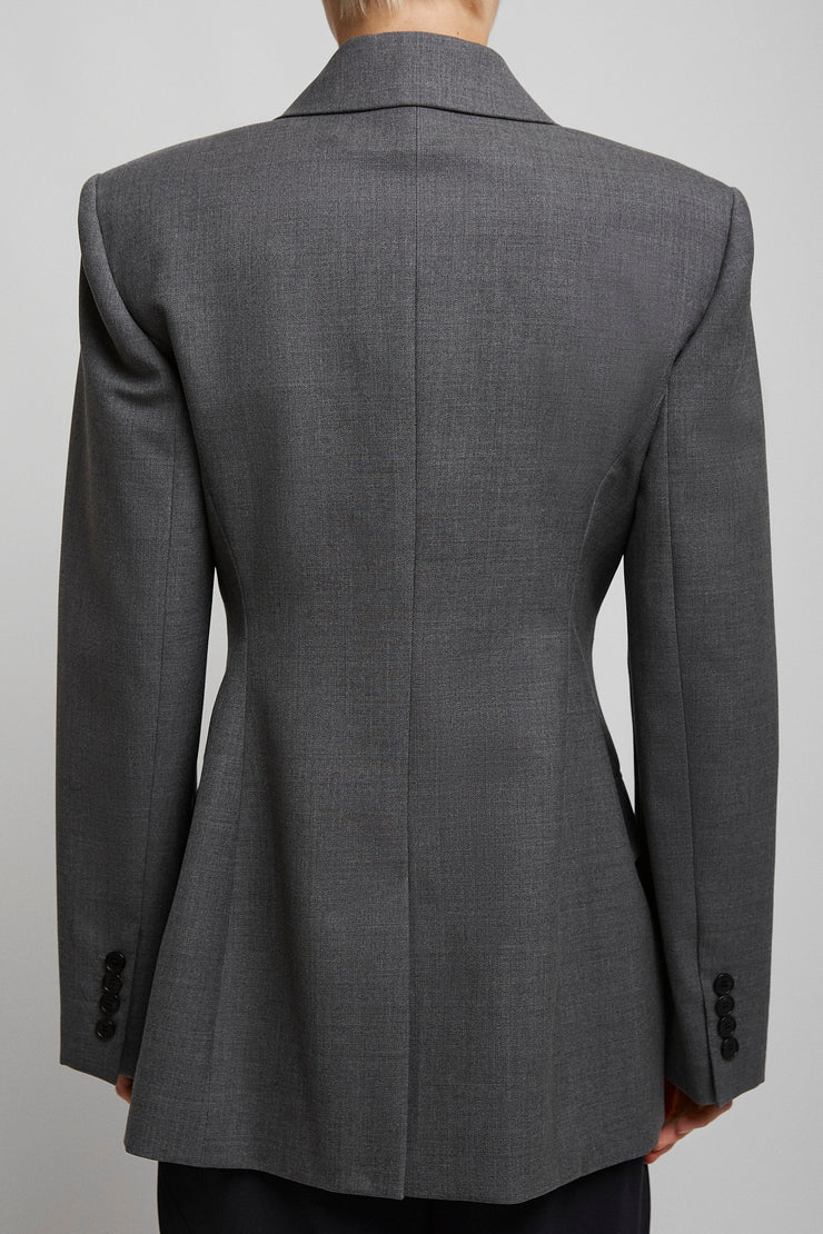 Double breasted grey jacket
