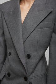 Double breasted grey jacket