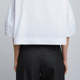 Short white cotton sleeves shirt