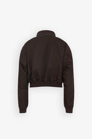 Brown zipped bomber jacket