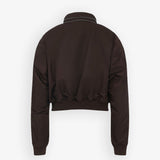 Brown zipped bomber jacket