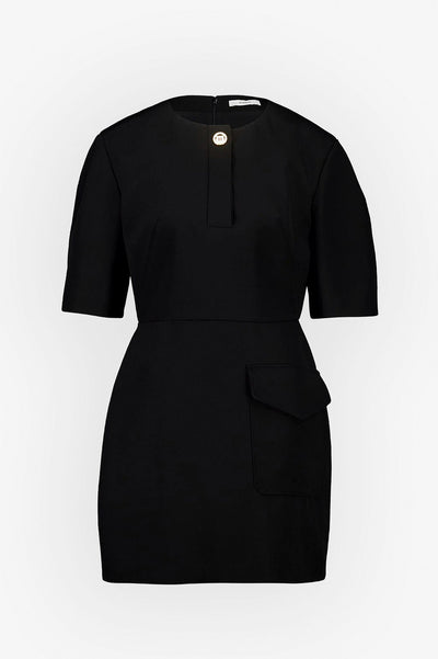 Mini black cocoon dress