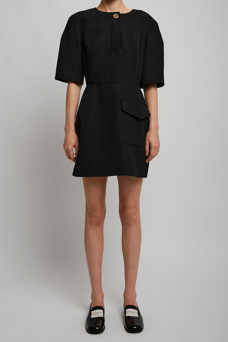 Mini black cocoon dress