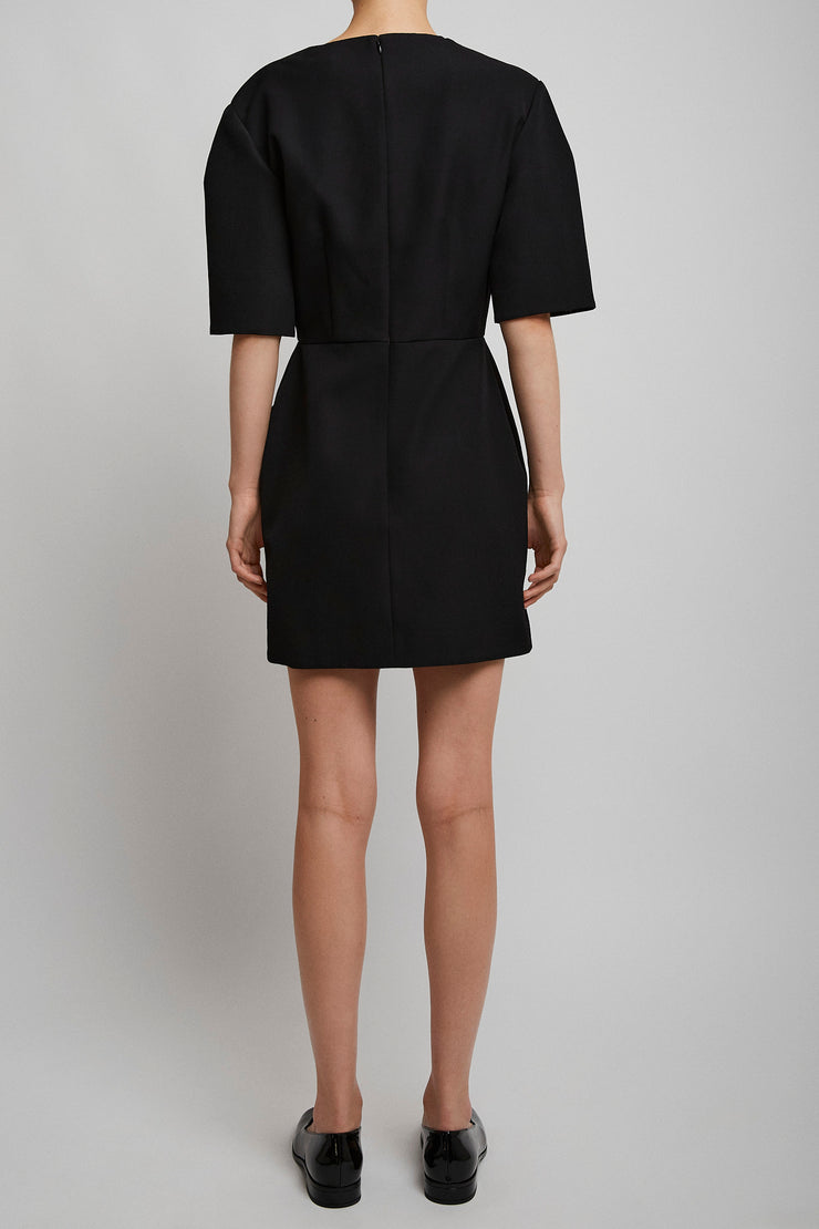 Mini black cocoon dress