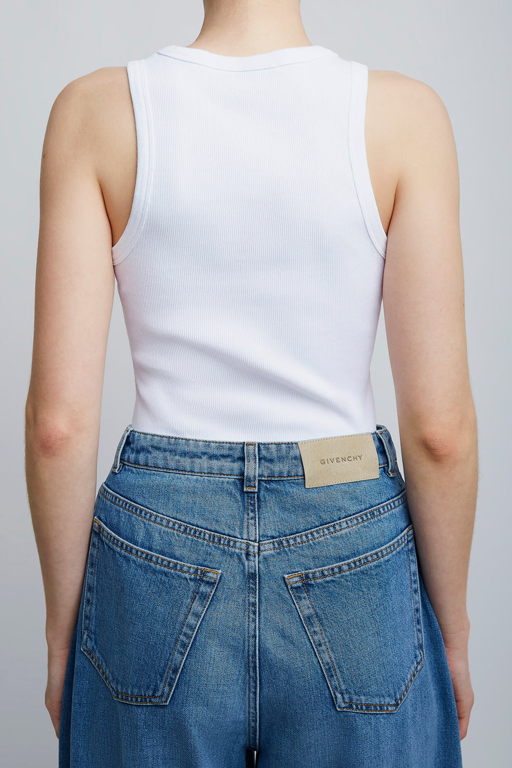 White logo tank top