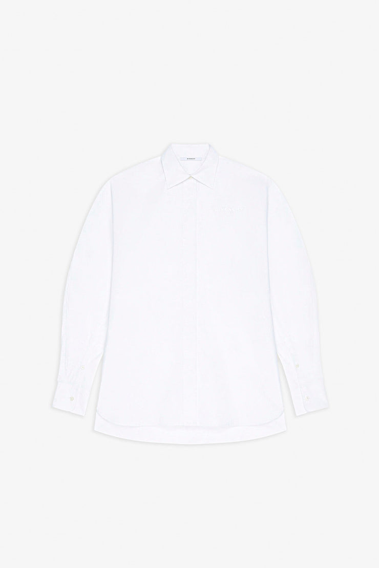 Cocoon white shirt with turned sleeves
