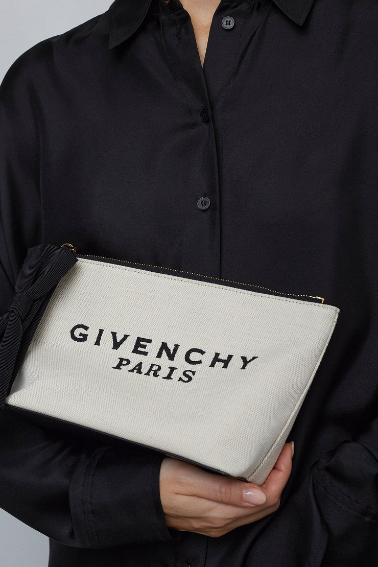 Givenchy small logo beige pouch
