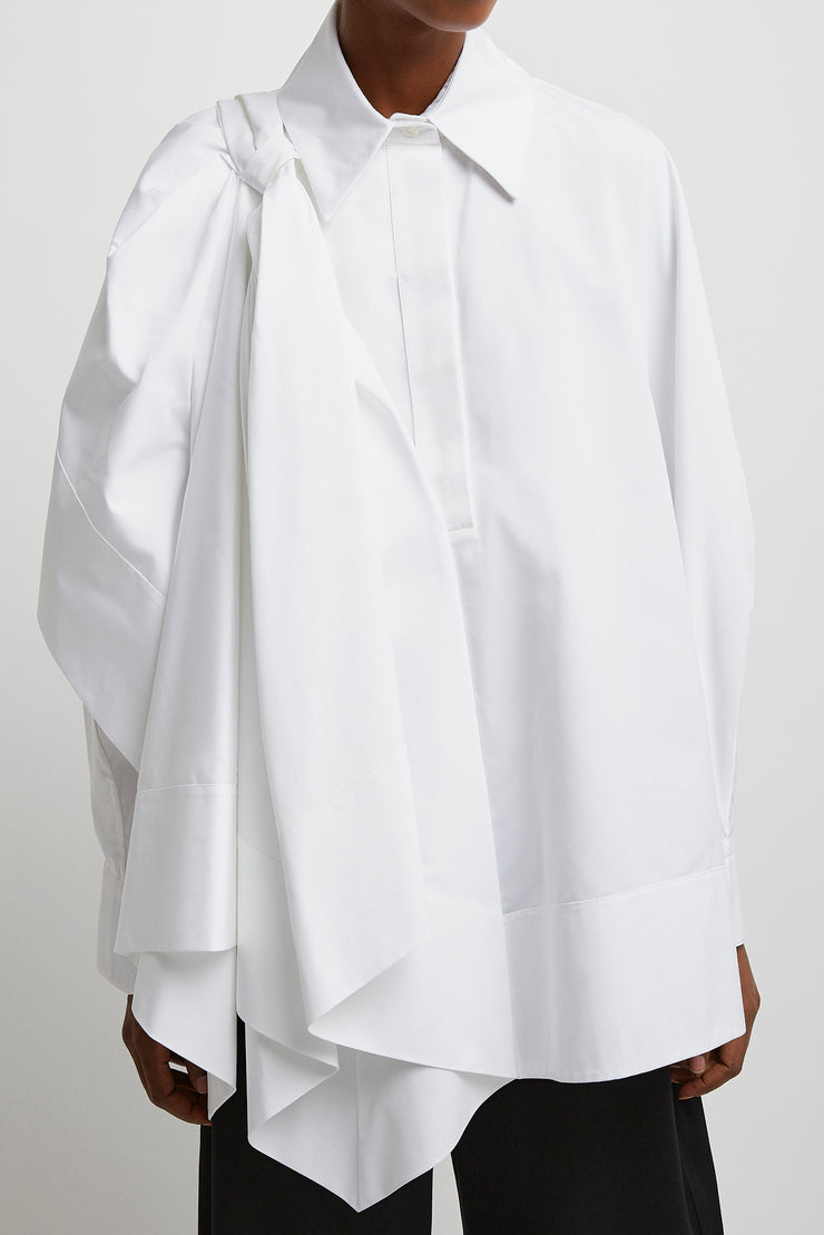Bow white cotton shirt