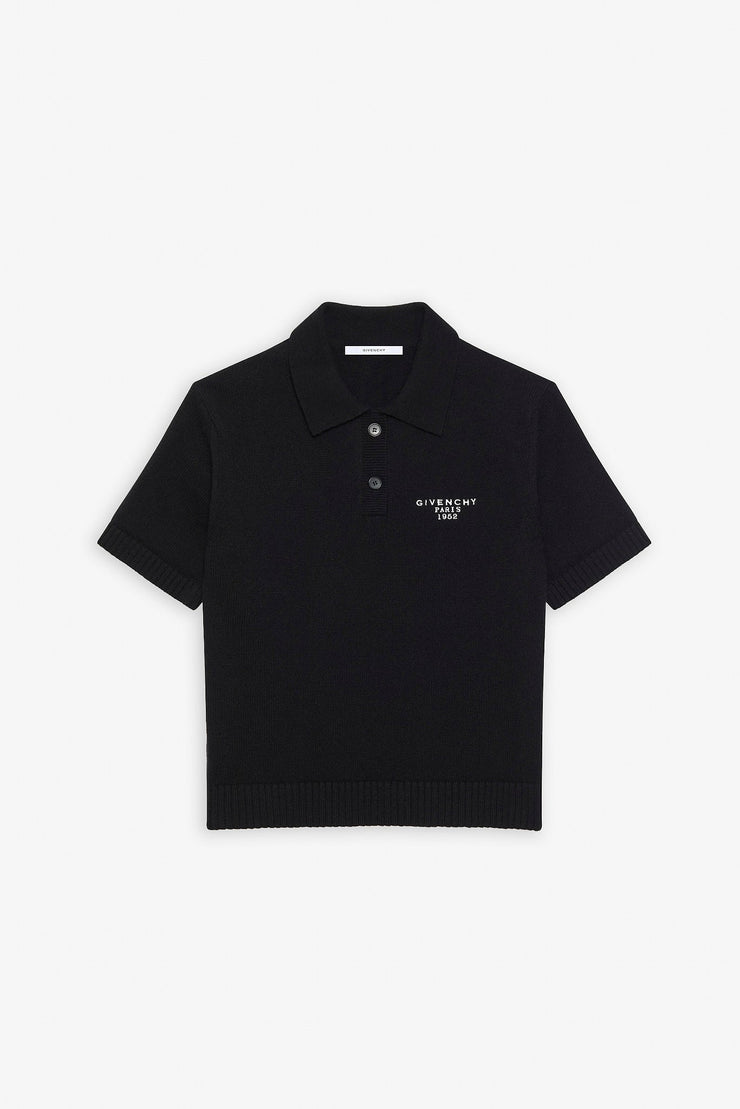 Short sleeve black polo