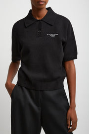 Short sleeve black polo