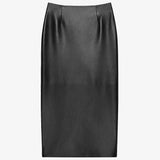 Pencil black leather skirt