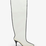 Drawing a blank 85 ivory mesh boots