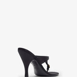 Kiss and Tell 100 black satin mule sandals