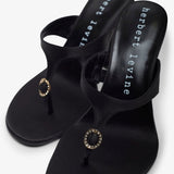 Kiss and Tell 100 black satin mule sandals