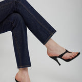 Kiss and Tell 100 black satin mule sandals
